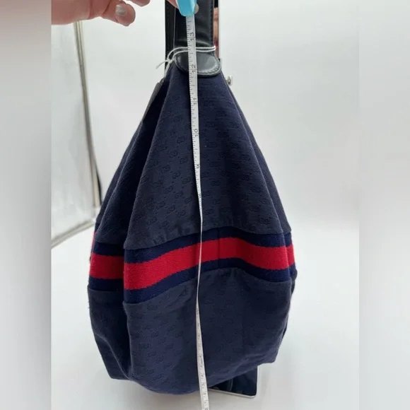 Gucci-Authentic-Vintage Micro G Denim Canvas Bubble Bag w Pouch -Rare UNICORN!! - Picture 13 of 14